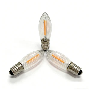 E10 C6 Riffelkerzen COB LED Filament Bridge Bulb 8-55V 0.2W, Spare Bulb for Christmas Candles and Arches