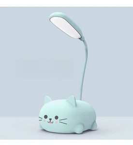 Cartoon Animal Small Desk Lamp Student Eye Protection Learning Reading USB Rechargeable Button Control Gift Lamp