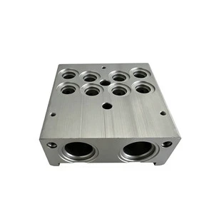 Thick Solid Aluminum Water Cooling Heat Sink Large Diameter Water Inlet Outlet Aluminum Cold Plate for Construction Machinery
