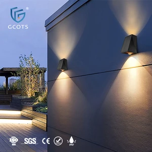 GCOTS Waterproof Outdoor Waterproof Deck Wall Lamp Led Solar Luminous Lighting Wall Lights for Garden Fence Exterior Wall