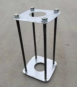High Quality Angyihao Stainless Steel 304/316 Landscape Lamp Street Light Monitoring Pole Bases Embedded Foundation Cages for