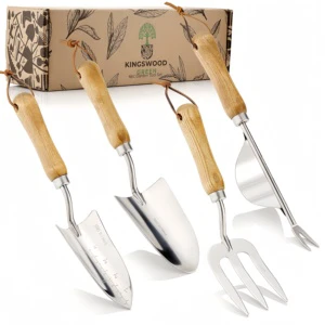 Garden Tool Set-4/5-Piece Heavy Duty Stainless Steel DIY Garden Hand Tools Kit With Wooden Handle OEM Multi-Function Use Gardens