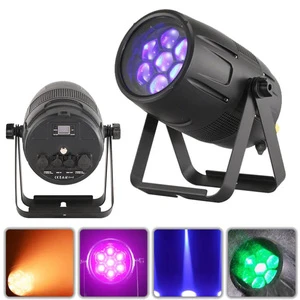 Tiitee 7*40W RGBW Warm White Slim Par LED Spotlight DMX512 Control IP65 Waterproof Aluminum Alloy Construction for Lighting