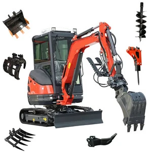 Free Delivery 3 Ton 2 Ton 3.5 Ton Mini Crawler Excavator Small Digger With Equipment For Farm Home Construction Landscaping