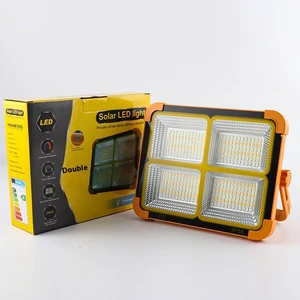 USB Rechargeable Small Yellow LED Lamp Solar Powered Floodlight Outdoor Camping Emergency Engineering Cross-Border Hot Sale
