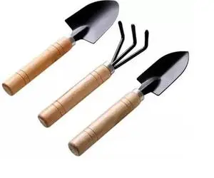 Modern Mini DIY Industrial Garden Tool Set High Quality Wood Handle Carbon Steel Alloy Multifunction Spade Rake Fork Shovel Hoe