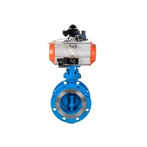 Pneumatic Control Butterfly Valve DN100 Pneumatic Ductile Iron Hard Sealed Flanged Butterfly Valve