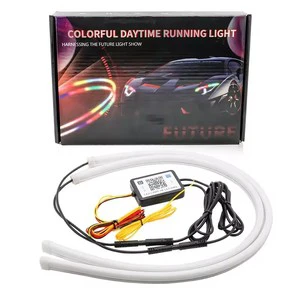 Car Modified RGB Ambient Tube RGB App Control Led Strip 72Leds Silicon Tubes Daytime Running Light
