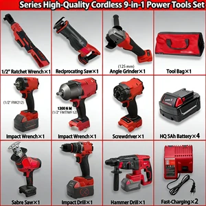 18V Cordless Power Tool Set Is an Economical and Efficient Multi Tool Integrated Decoration and Maintenance Universal Tool Set