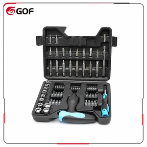 63pcs Industrial Home Repair Tool Kit Steel Handle Zinc Finish Including Phillips Slotted Torx Square Screwdrivers Hex Bits OEM