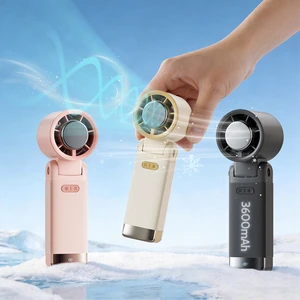 IMYCOO Summer Cooling Gadgets Folding Handheld Fan Semiconductor Ice Cooling Portable Fan LED Display USB Rechargeable Mini Fan