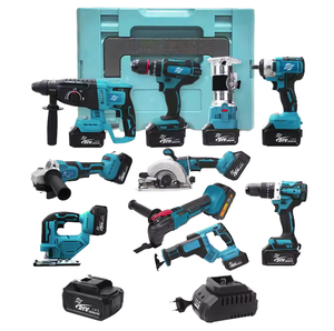Set 4pcs Professional Electric Power Tools Kits Wholesale Combination Impact Wrench Angle Grinder Hammer Drill Brushless Two