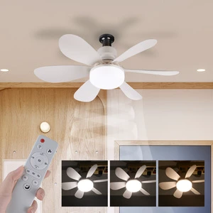Modern Decorative E27 3 Wind Speeds Smart Remote Control Bedroom Decor Led Fan Lights Night Club Led Ceiling Fan with Lights