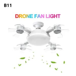 B11 Fan Lamps with Remote Control Function, Apply to the Sitting Room the Bedroom Study, Scene Lighting Fan Lights Four Fan Head