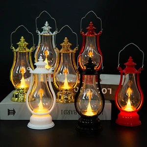 LED Retro Small Oil Lamp Portable Kerosene Lamp Electronic Candle Lamp Creative Holiday Decoration Gift Wind Lamp