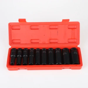 Customized 10Pcs 1/2 Inch Drive Tool Sets with Chrome Vanadium Steel for Automotive Repair