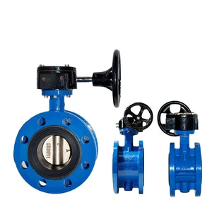 2025 PN16 PN10 Double Flange Type Ductile Cast Iron Manual Water Butterfly Valve