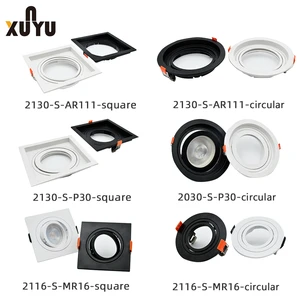 MR16 GU10 LED Recessed Downlight Housing Adjustable Ceiling Spot Fixture PC For Home Office Retail Shop Lighting