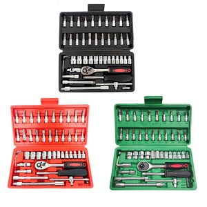 Manual 46-Piece Tool Kit with Hard Case & Waterproof Design for Car Repair-OEM Available