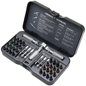 40 in 1 Ratchet Screwdriver Set Multifunctional Alloy Steel Bit Set Magnetic Screw T T-shaped Torque Handle Repair Manual Tools