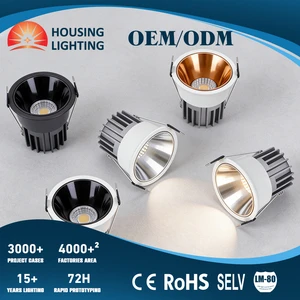 Custom Reflector Color Grey Golden Gloss Black 7w 9w 12w Anti-Glare LED COB Spot Light With CE RoHS