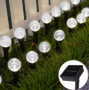Solar Powered LED Bubble Balls Floor Insert Lamp Waterproof For Outdoors Landscape Garden Patio Balcony Lawn Pathway Decoration