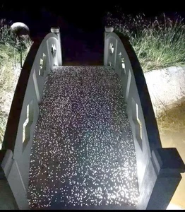 The Concrete Bridge Deck Is Combined with Translucent Concrete. the Effect Is Achieved Through the Changes in Light and Shadow.