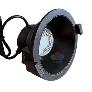 Sunsing Black Led Recessed Downlight Tricolor Cutout 90mm 9W Custom Logo Led Down Light For Australia UK Spain Japan