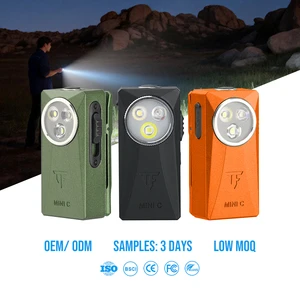 Professional Mini Magnetic Waterproof Plastic Pocket Light 800LM RGB Multi-Light Source EDC Keychain Flashlight Rechargeable