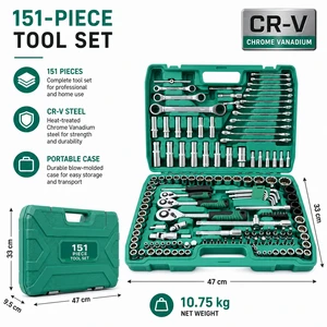 Heavy Duty 151Pcs Integrated Auto Repair Hand Tool Set Durable Storage Tool Case Universal Workshop Maintenance Tools
