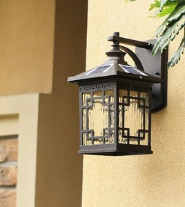 Outdoor Wall Light Aluminum Exterior LED Wall Solar Lantern