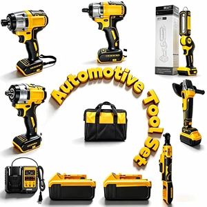 18V Automotive Combo Kit - Professional Cordless Power Tool Set with Impact Wrenches, Grinder, for Mechanic & Auto Repair