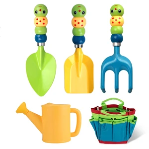 Children's Mini Garden Work Tool Set Outdoor Planting Cultivation Utensils-Iron Shovel Rake Flower Pots & Planters