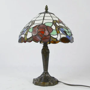 LongHuiJing 10 Inch Mediterranean Cone Stained Glass LED Lamp AC Simple Eco-Friendly Flexible Warm White Table Light Living