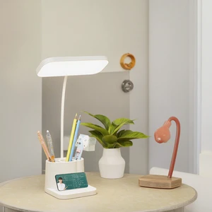 LED Desk Lamp with Pen Holder Touch Control 3-Color Night Light for Reading Bedroom Bedside & Home Office Supplied with DC Power