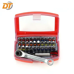 DT High Quality S2 Steel 32pcs Screw Driver Bit Set Chrome Surface Treatment With Color Ring For Industry&DIY Use