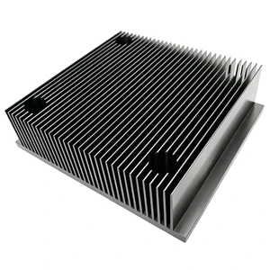 Black Anodized Custom Heat Sink 145(W)*40(H)*130(L)mm for LED Light CNC Milled Extruded Aluminum Heatsink