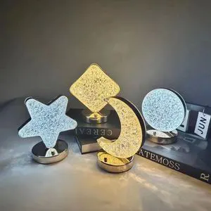 Modern Crystal Table Lamp Manufacturer's Contemporary Touch Control Stylish Desk Lights USB Charging Cordless Bedside Desk Lamp
