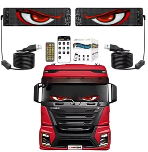 1696 RGB DIY Text Dynamic LED Panel for Vehicles Flexible Blinking Eye Lights for Truck car led display
