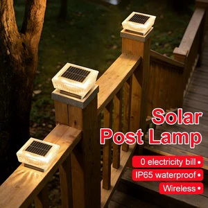 Solar Post Cap Light Waterproof Warm White 2900-3100K Outdoor Square Column Lamp for Fence Deck Garden Patio Landscape