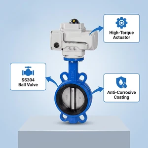 High Standard Sanitary Stainless Steel Valve Heat Resistant Design With Detachable 12-point Handle Electric Butterfly Valve