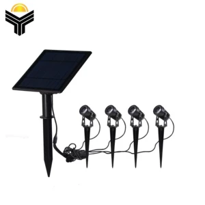 Oem Custom Warm White Green Garden Sopt Outdoor Waterproof 4 Spot Lights 3W Led Solar Lawn Lamp