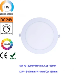 2000-6000k 12W Smart Home Ceiling Light 170mm Cct Benory 24v Pwm Loxone Tree Control4 Dali KNX Gvs Tuya Dimmable Led Panel Light