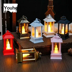 LED Mini Square Non-Electronic Battery-Powered PP Material Christmas Lamp Ornament Retro Portable Hanging/Tabletop Night Light