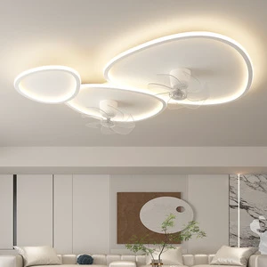 Full Spectrum Aluminum Ceiling Fan Light Modern Minimalist LED IP44 95 CRI Oscillating Inverter Fan Lamp for Living Room Master