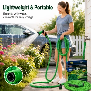 High Pressure Garden Watering Hose 3x Magic Retractable Garden Hose Household Magic Garden Hose 100ft for Garden Car Wash