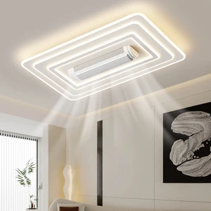 Bladeless LED Modern Ceiling Fan Light with Remote Control for Hotel Home Bedroom Living Room Fixture Dining Ceiling Fan Lamp
