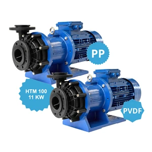 Magnetic drive hydraulic pumps centrifugal pumps model HTM 100 PP PVDF with motor 11 kw IEC 160 2P