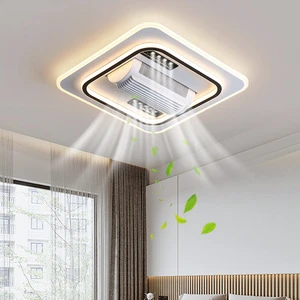 Living Room Leafless Silent Fan Ceiling Light Modern Spectrum Three Color Strong Wind for Living Room Dining Room