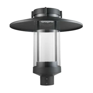 LED Aluminum Garden Post Top Lighting 60W AC Powered Pole Mount Light IP65 Waterproof Dark Grey Outdoor Street Remote Control
